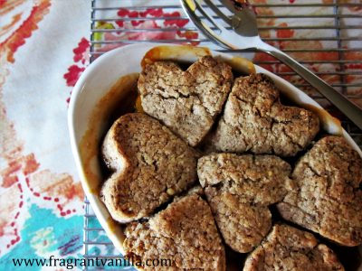 chipotle peach cobbler with pecan biscuits 3