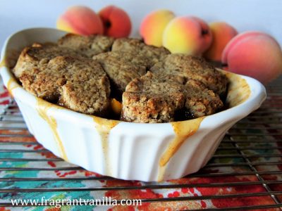 chipotle peach cobbler with pecan biscuits 4