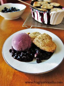 Blueberry Maple Cobbler with Pecan Biscuits