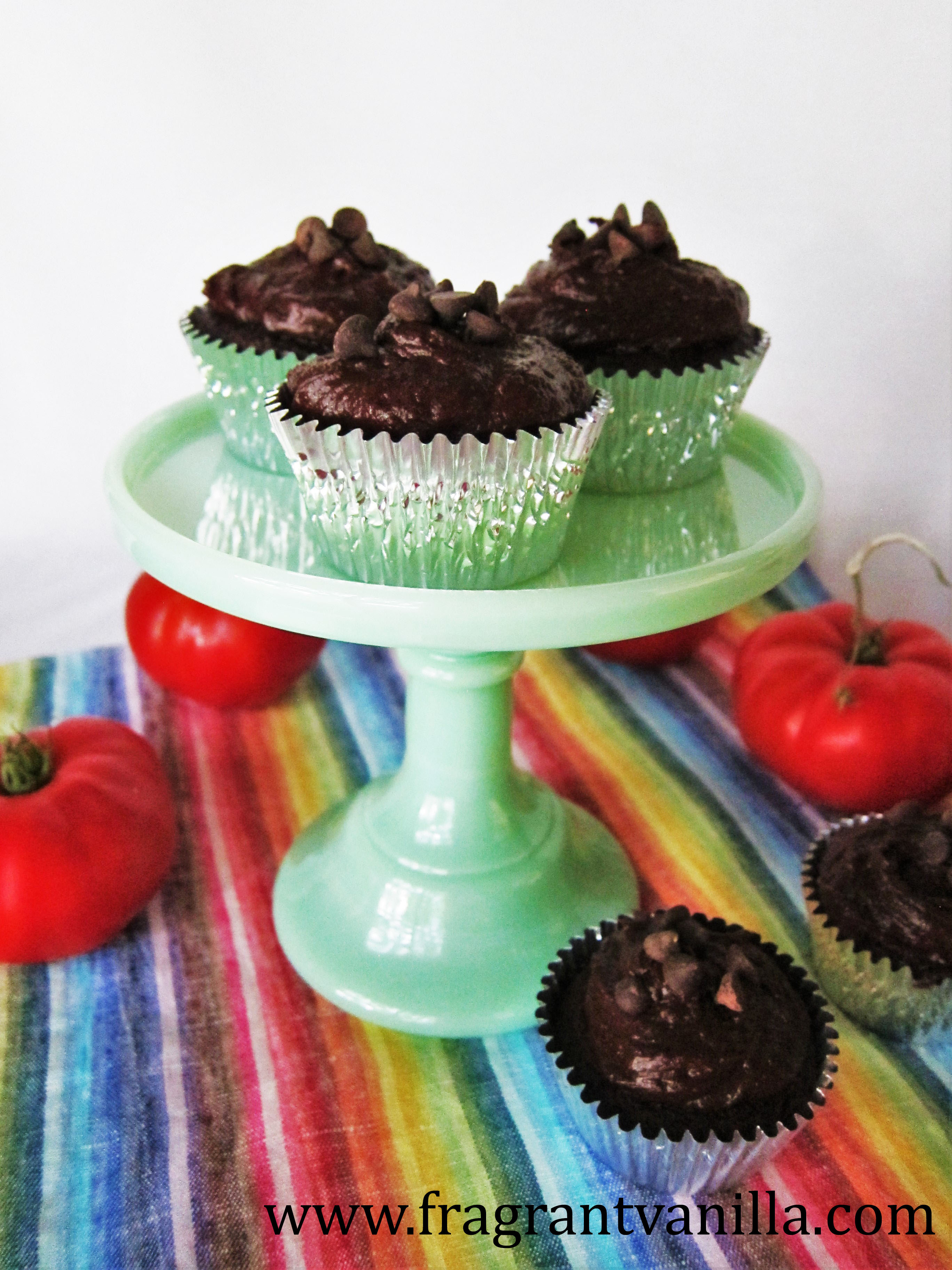 Vegan Tomato Chocolate Cupcakes