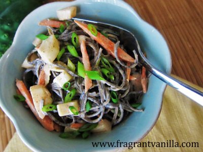 Cooling Cucumber Miso Almond Noodle Salad