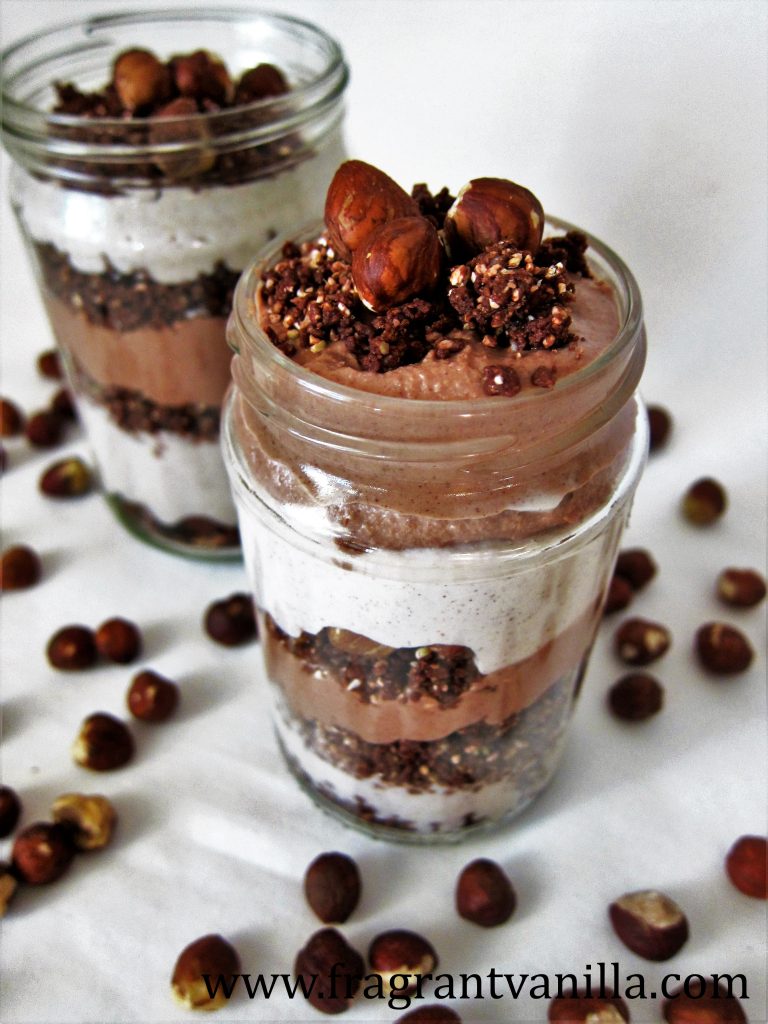 Vegan Hazelnut Cookies and Cream Parfait Fragrant Vanilla Cake