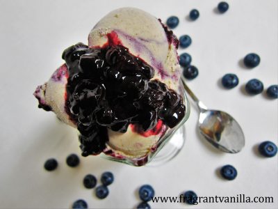 Vegan Vanilla Cheesecake Ice Cream with Blueberry Jam Swirl 1