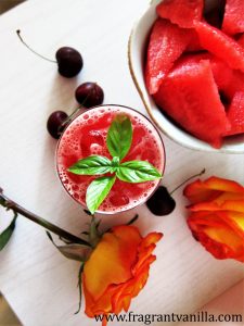 Watermelon Cherry Basil Cooler