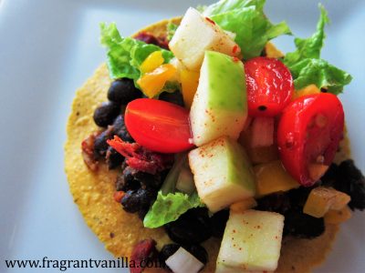 Black Bean Tostadas with Apple Salsa 1