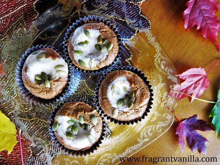 Vegan Pumpkin “Cream Cheese” Muffins Fragrant Vanilla Cake
