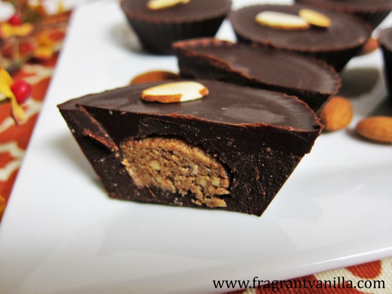 Sugar Free Dark Chocolate Almond Butter Cups Fragrant Vanilla Cake