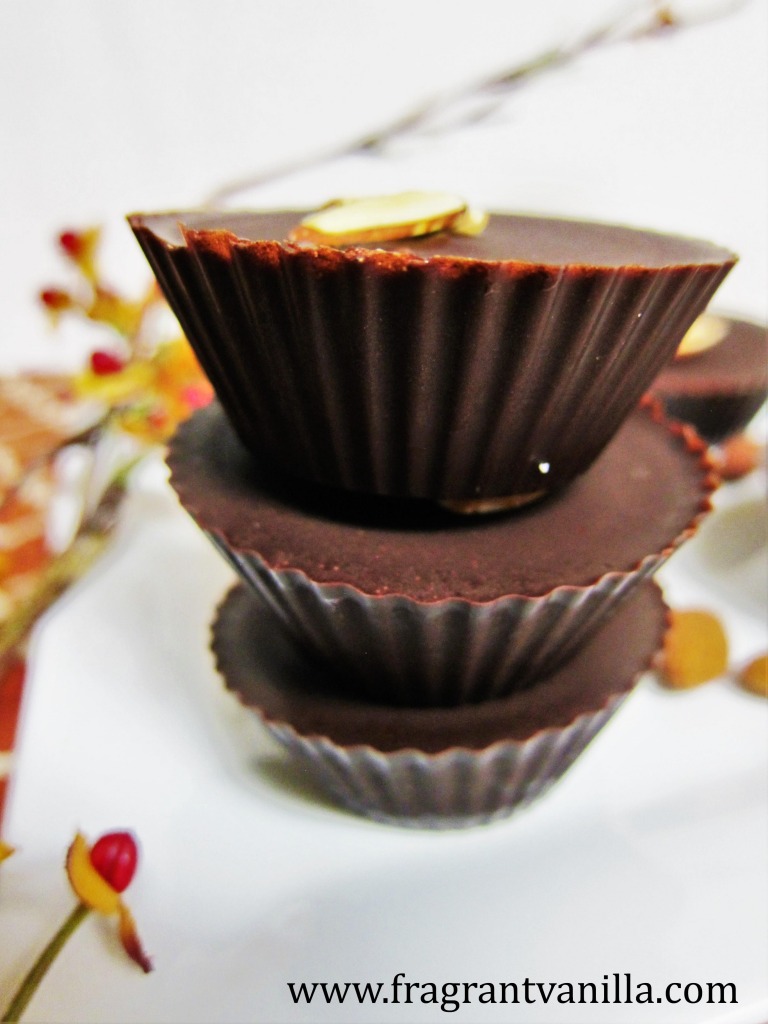 Sugar Free Dark Chocolate Almond Butter Cups Fragrant Vanilla Cake