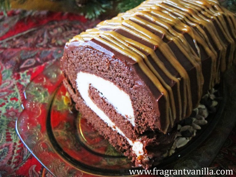 Vegan Dark Chocolate Peanut Butter Cake Roll Fragrant Vanilla Cake