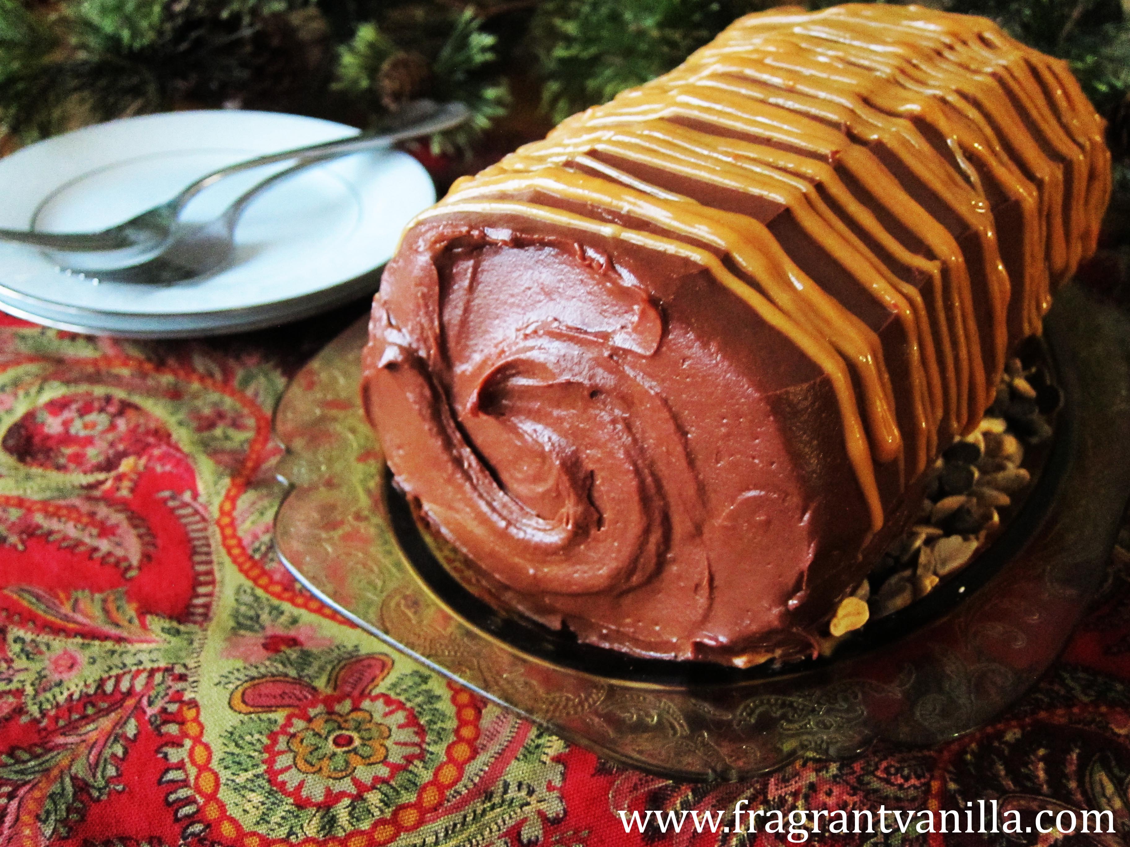 Vegan Dark Chocolate Peanut Butter Cake Roll