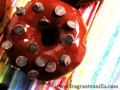 Peanut Butter Banana Chocolate Chip Doughnuts