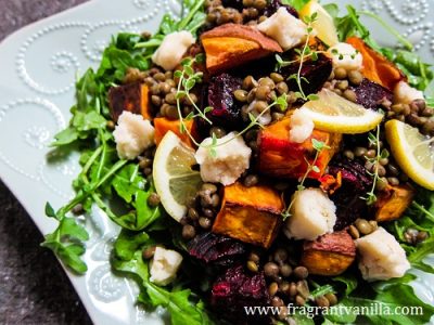 Roasted Beet, Sweet Potato and Lentil Salad