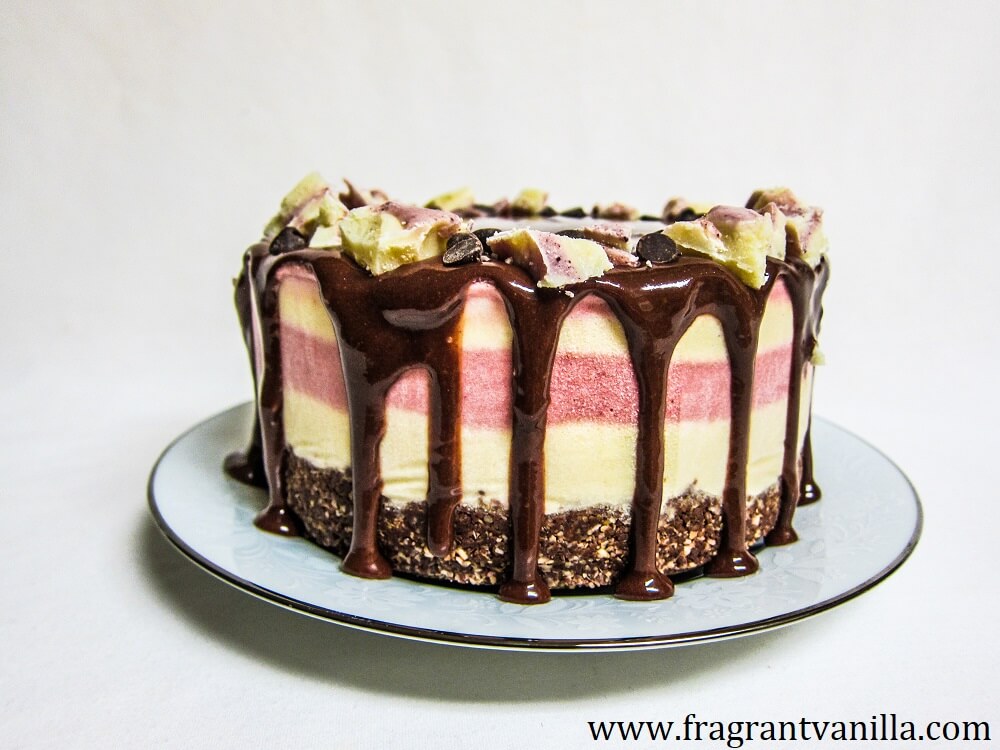 Vegan Peppermint Swirl Ice Cream Cake