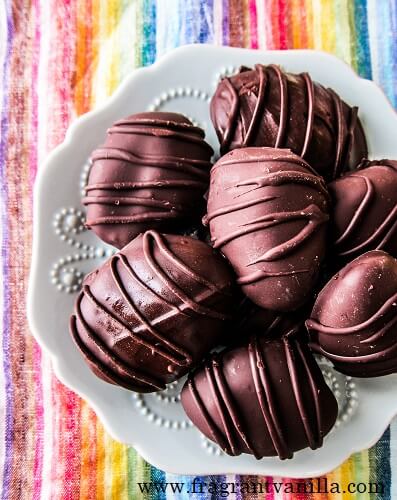 Vegan Chocolate Covered Caramel Eggs | Fragrant Vanilla Cake