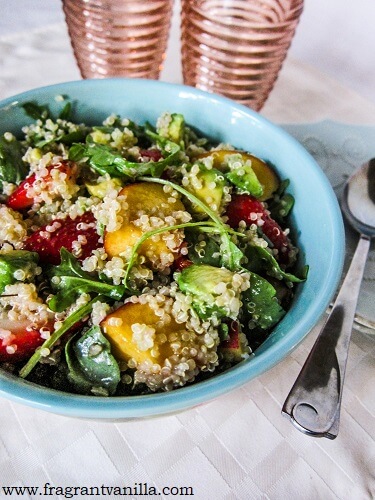 Strawberry Peach Avocado Quinoa Salad | Fragrant Vanilla Cake