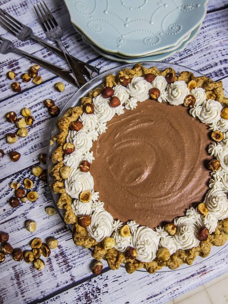 Vegan Chocolate Hazelnut Silk Pie | Fragrant Vanilla Cake