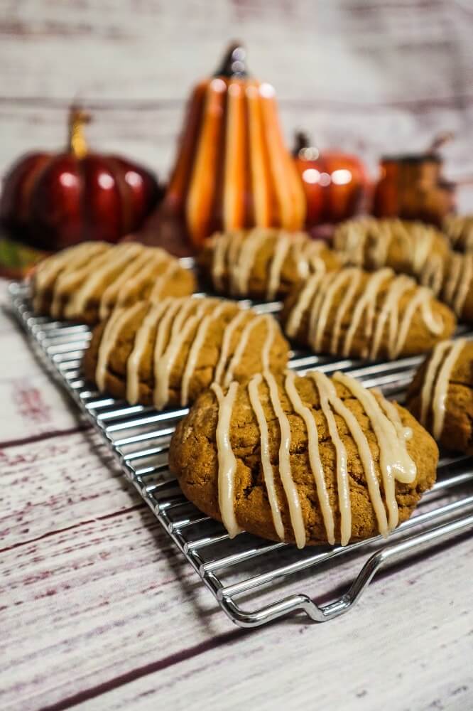 Vegan Pumpkin Cookies with Maple Glaze