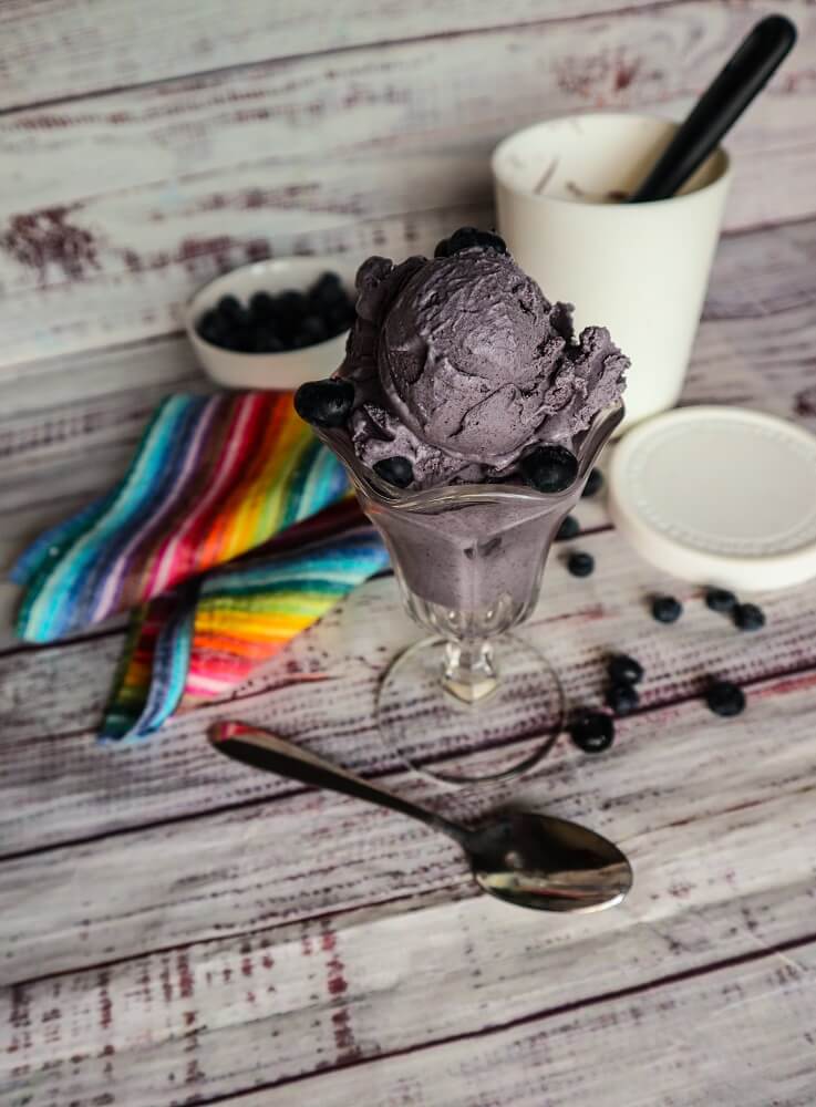 5 Ingredient Vegan Blueberry Cheesecake Ice Cream