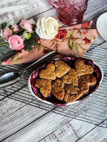 Vegan Blueberry Cobbler with Vanilla Almond Biscuits