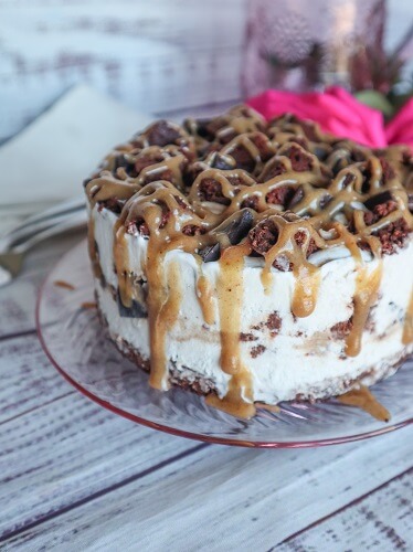 Vegan Brownie Caramel Ice Cream Cake