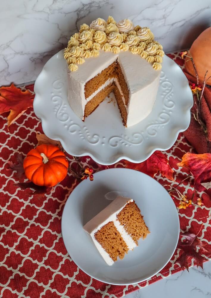 Vegan Butternut Squash Maple Layer Cake | Fragrant Vanilla Cake