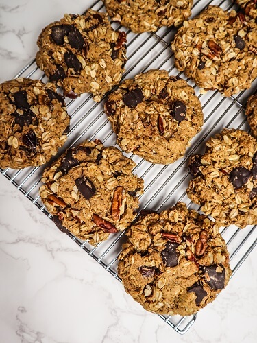 Date Pecan Chocolate Chunk Oatmeal Cookies