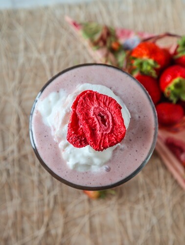 Vegan Strawberry Shortcake Iced Latte