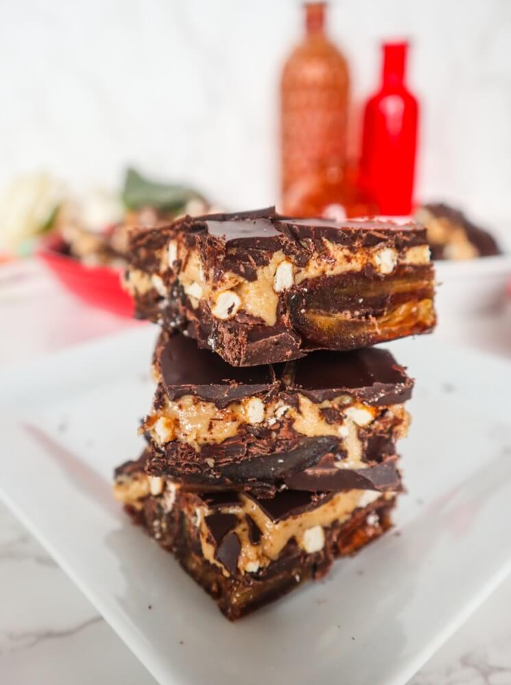 Tahini Pretzel Crunch Date Bark