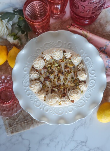 Vegan Lemon Pistachio Carrot Cake