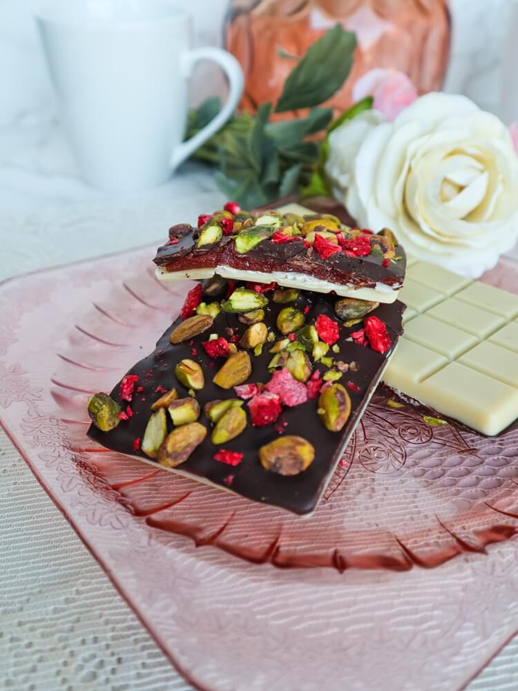 Double Chocolate Strawberry Pistachio Bars 