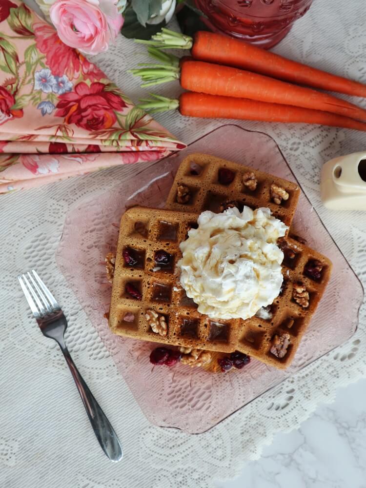 Vegan Carrot Cake Waffles